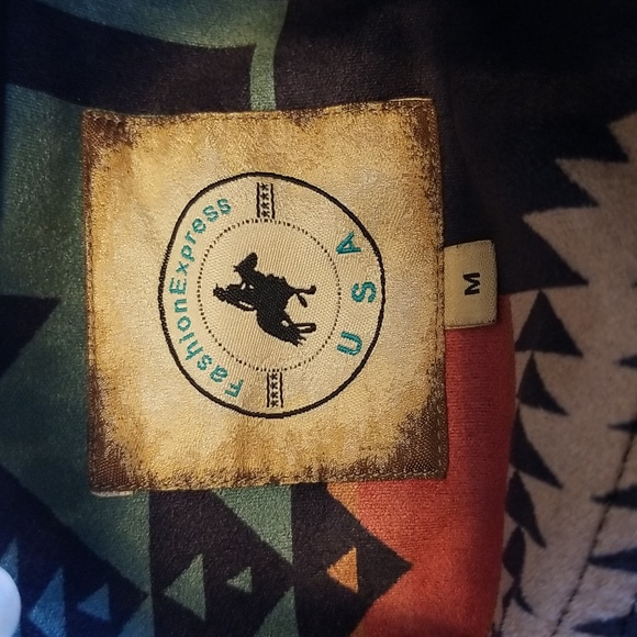 Fashion Express USA Womens Black Fringe Printed Western Jacket Size Medi… - Picture 7 of 14